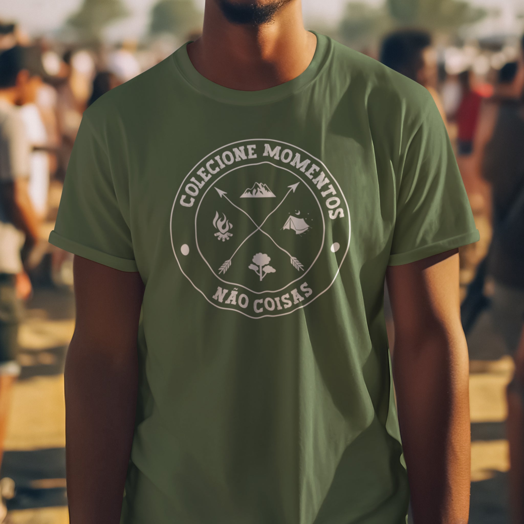 Camiseta "Colecione Momentos, Não Coisas"