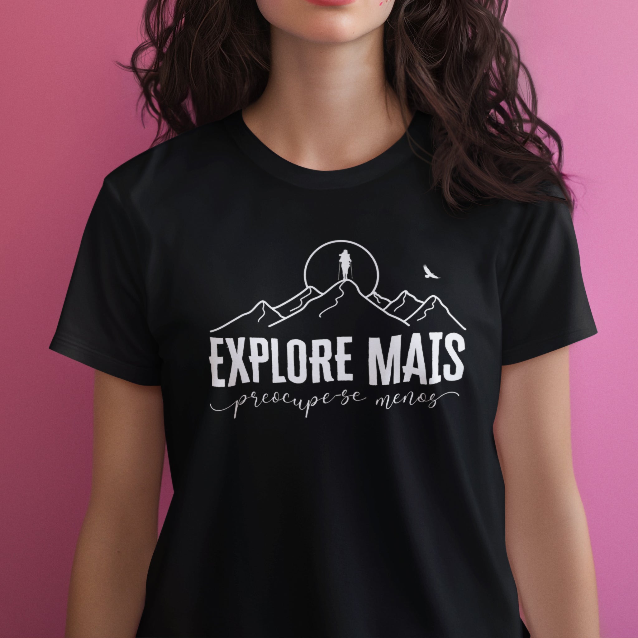 Camiseta "Explore Mais, Preocupe-se Menos"