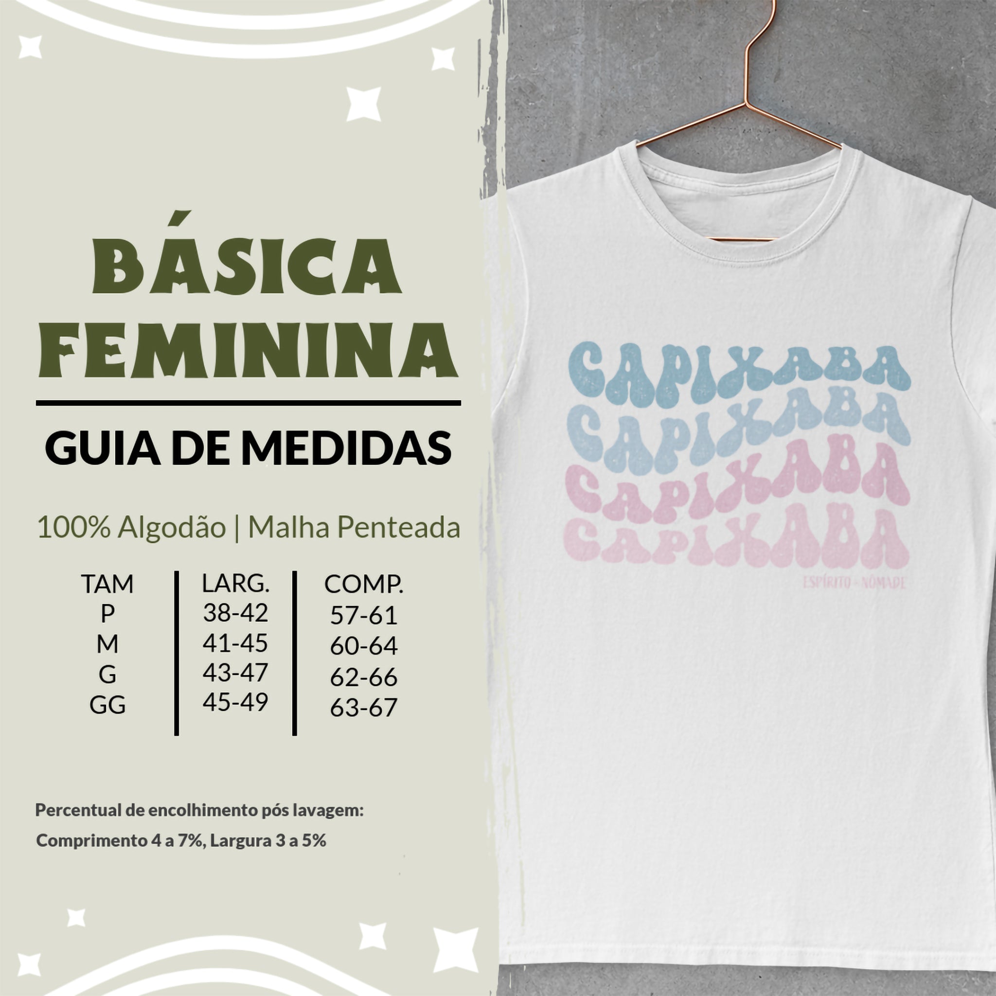 tabela medidas camiseta retrô